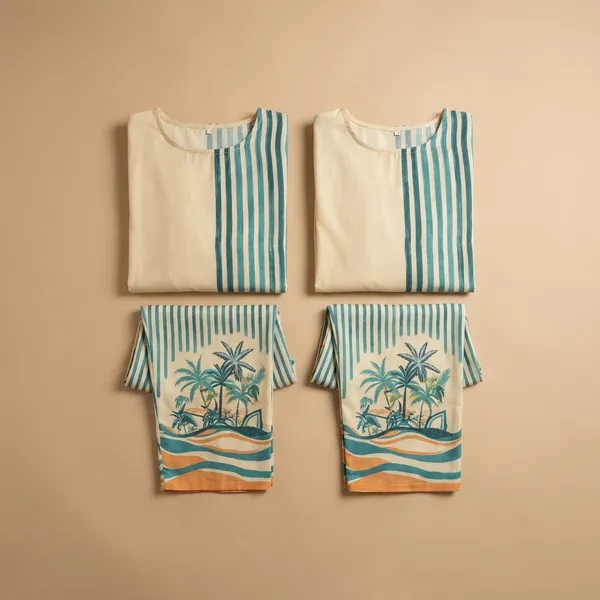 Green_And_Cream_Premium_Imported_Rayon_Co-Ord_Set_For_Women
