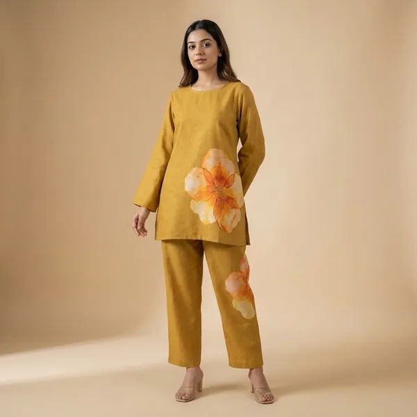 Mustard_Premium_Rayon_Co-Ord_Set_For_Women