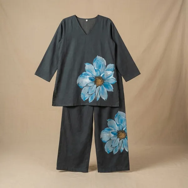 Charcoal_Grey_Premium_Imported_Rayon_Co-Ord_Set_For_Women