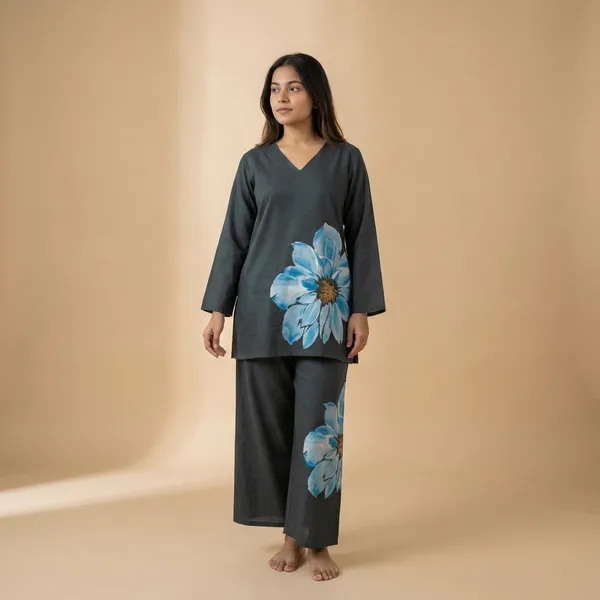Charcoal_Grey_Premium_Imported_Rayon_Co-Ord_Set_For_Women