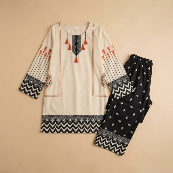 Beige_And_Black_Premium_Imported_Rayon_Co-Ord_Set_For_Women