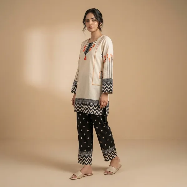 Beige_And_Black_Premium_Imported_Rayon_Co-Ord_Set_For_Women