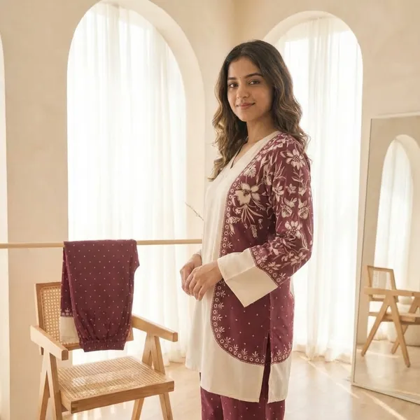 Off-White_And_Maroon_Premium_Imported_Rayon_Co-Ord_Set_For_Women
