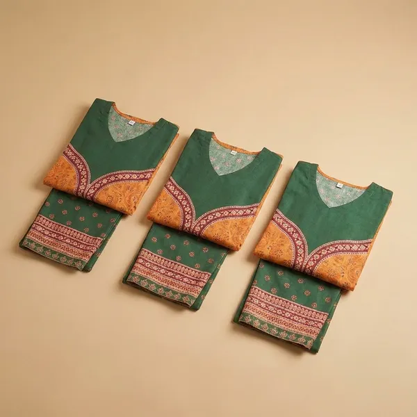 Orange_And_Green_Premium_Imported_Rayon_Co-Ord_Set_For_Women