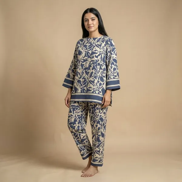 Blue_And_White_Floral_Premium_Imported_Rayon_Co-Ord_Set_For_Women