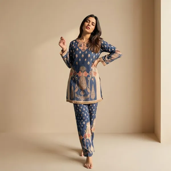Blue_Premium_Rayon_Co-Ord_Set_For_Women