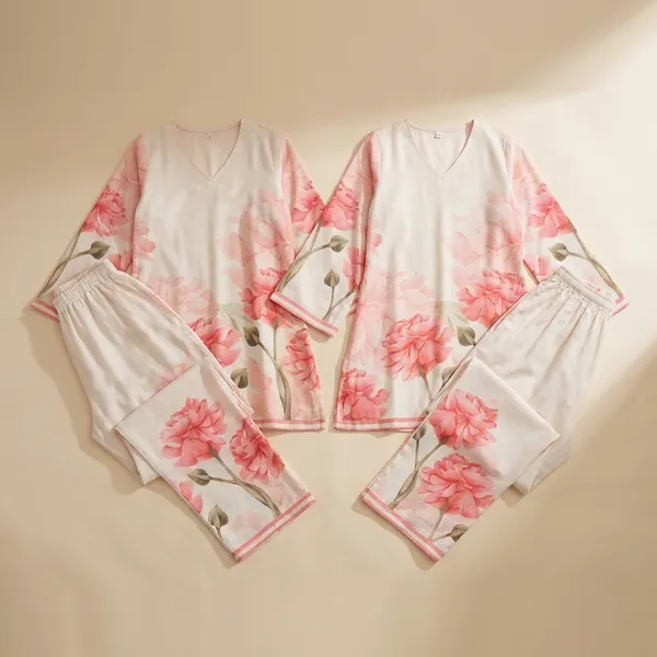 White_And_Pink_Premium_Imported_Rayon_Co-Ord_Set_For_Women
