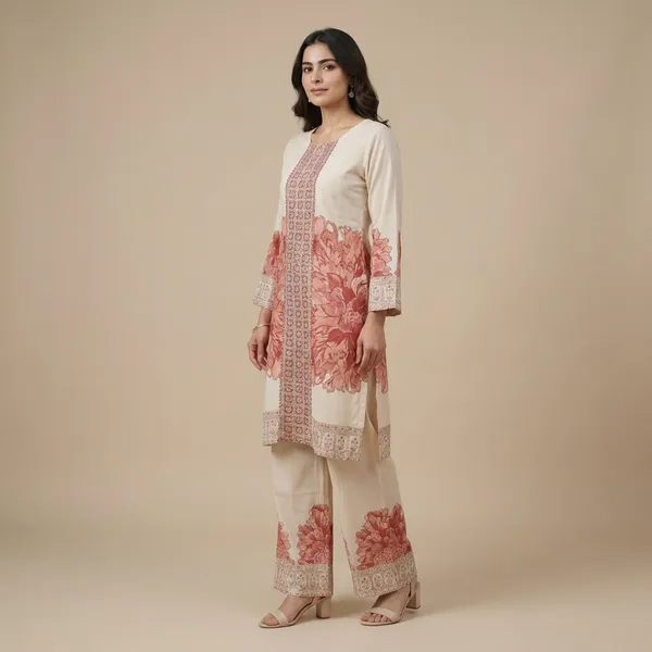 Beige_And_Coral_Premium_Imported_Rayon_Co-Ord_Set_For_Women