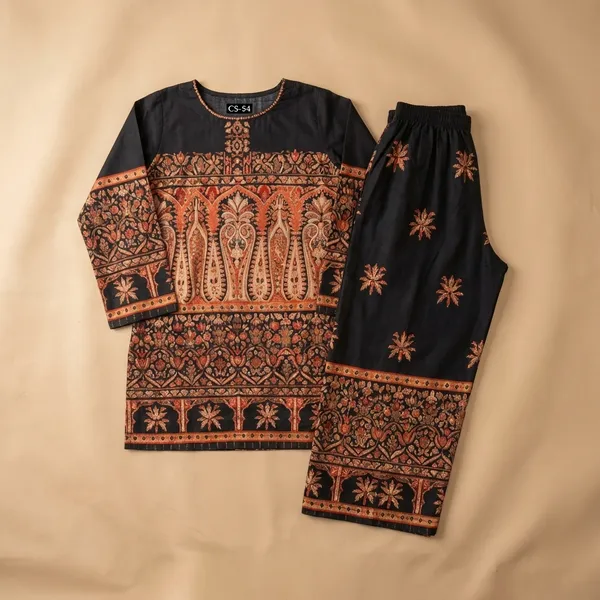 Black_And_Peach_Premium_Imported_Rayon_Co-Ord_Set_For_Women