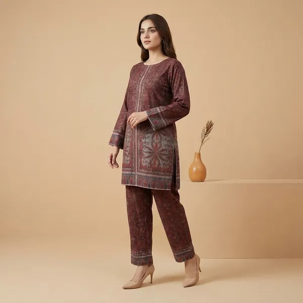 Maroon_Premium_Imported_Rayon_Co-Ord_Set_For_Women