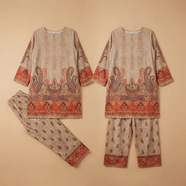 Beige_With_Rust_Orange_Premium_Imported_Rayon_Co-Ord_Set_For_Women