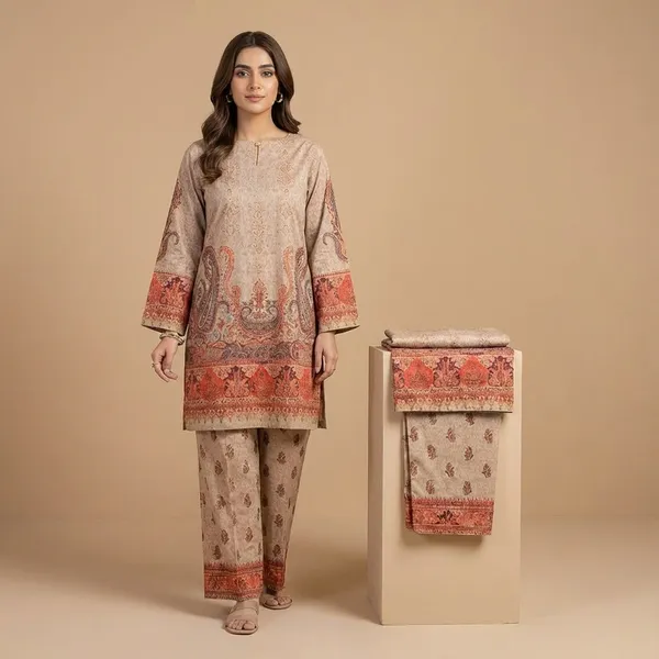 Beige_With_Rust_Orange_Premium_Imported_Rayon_Co-Ord_Set_For_Women