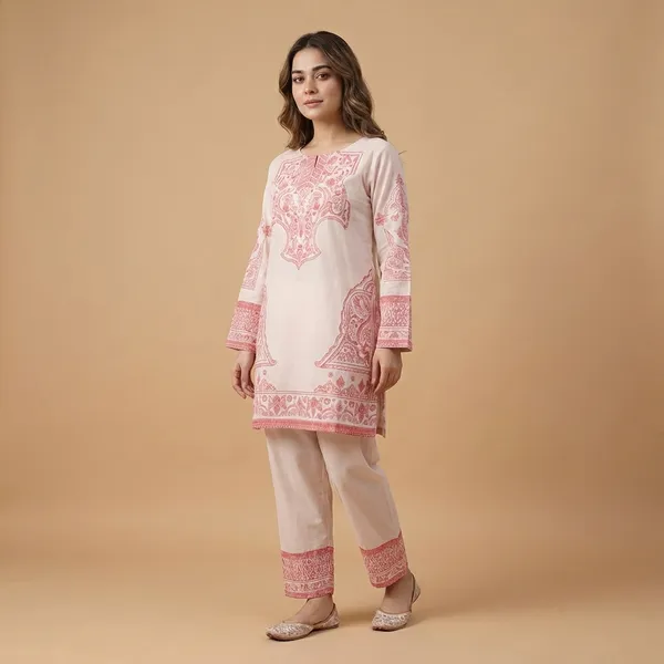 White_And_Pink_Premium_Japanese_Crepe_Co-Ord_Set_For_Women