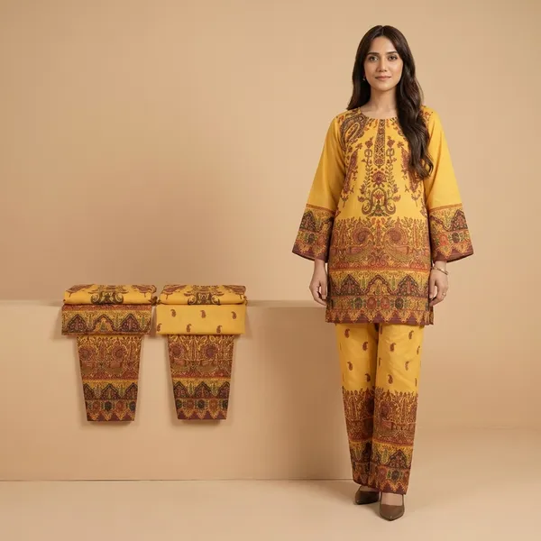 Yellow_Premium_Imported_Rayon_Co-Ord_Set_For_Women