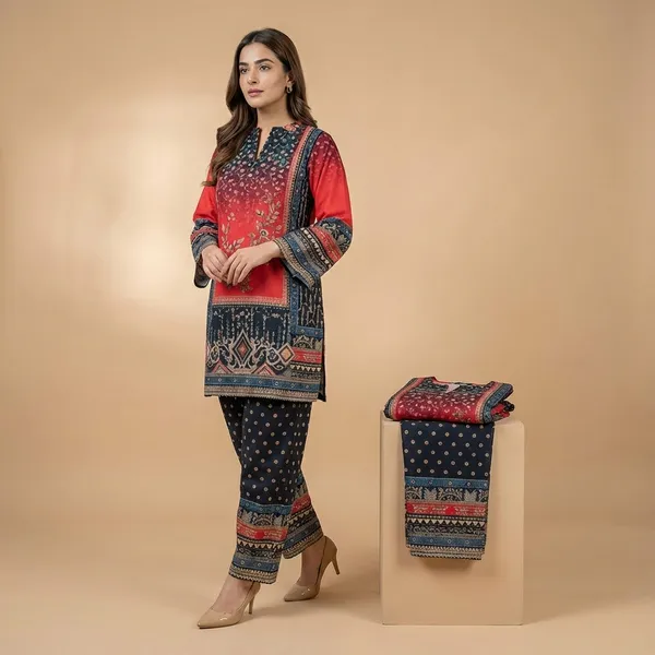 Red_And_Navy_Blue_Premium_Rayon_Co-Ord_Set_For_Women