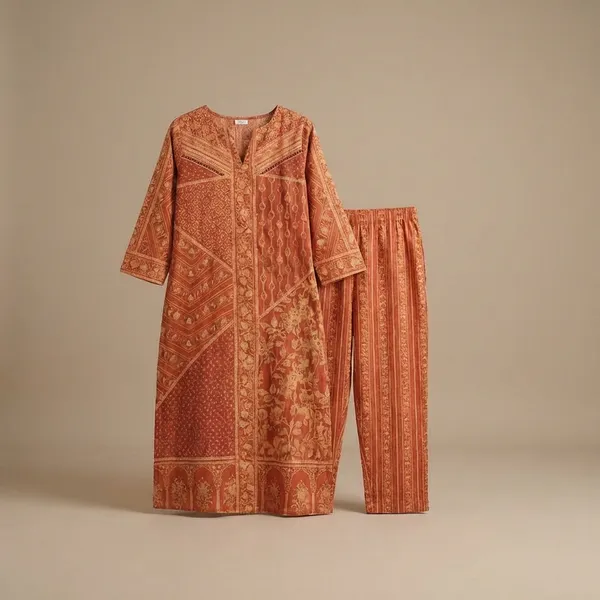 Orange_Premium_Imported_Rayon_Co-Ord_Set_For_Women