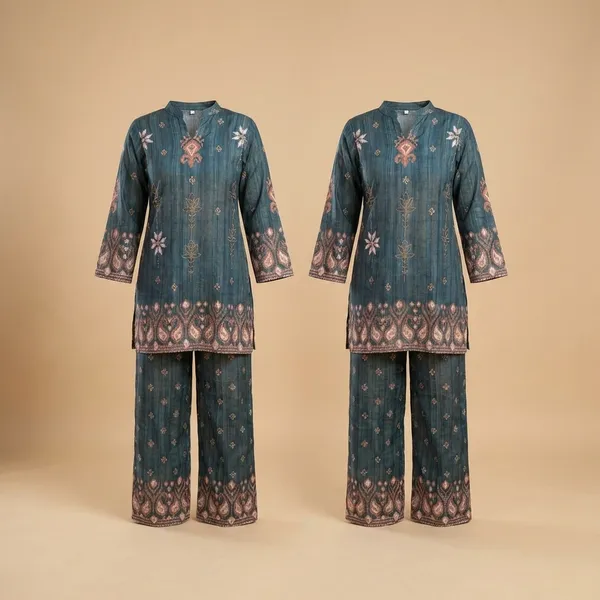 Teal_Blue_Premium_Japanese_Crepe_Co-Ord_Set_For_Women