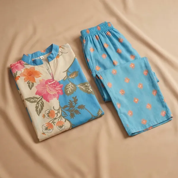 Blue_And_Beige_Premium_Japanese_Crepe_Co-Ord_Set_For_Women