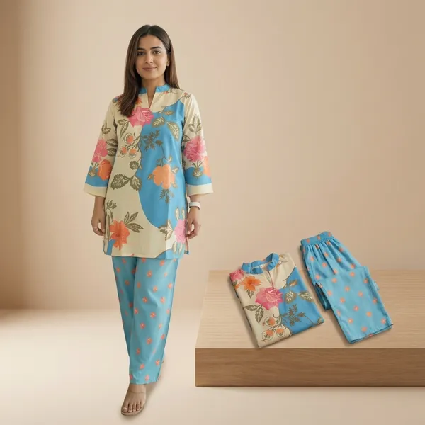 Blue_And_Beige_Premium_Japanese_Crepe_Co-Ord_Set_For_Women