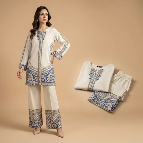 White_And_Blue_Premium_Imported_Rayon_Co-Ord_Set_For_Women
