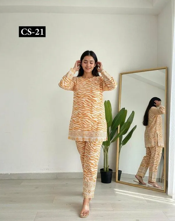Yellow_Premium_Imported_Rayon_Co-Ord_Set_For_Women