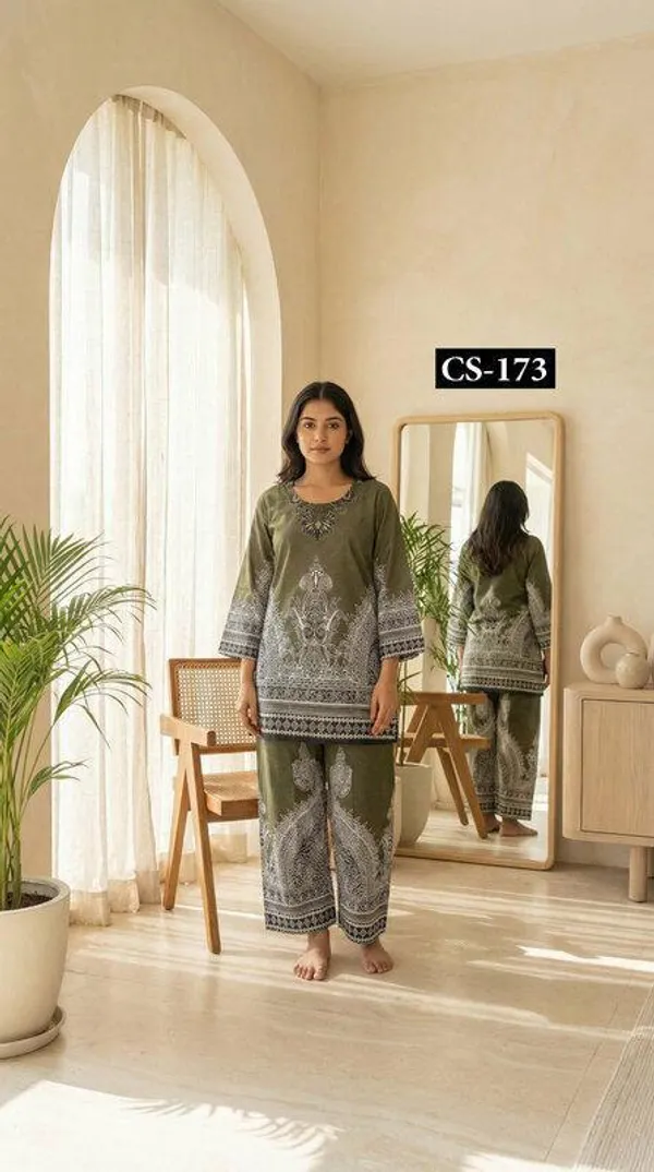 Olive_Green_Premium_Imported_Rayon_Co-Ord_Set_For_Women