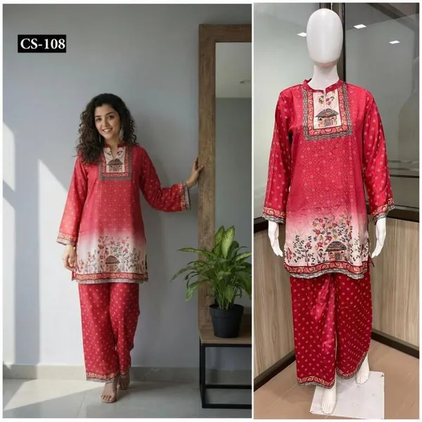 Red_Premium_Imported_Rayon_Co-Ord_Set_For_Women