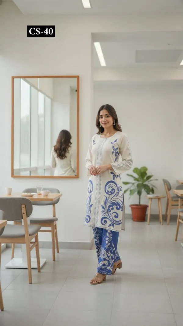 White_And_Blue_Premium_Imported_Rayon_Co-Ord_Set_For_Women