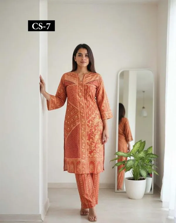 Orange_Premium_Imported_Rayon_Co-Ord_Set_For_Women