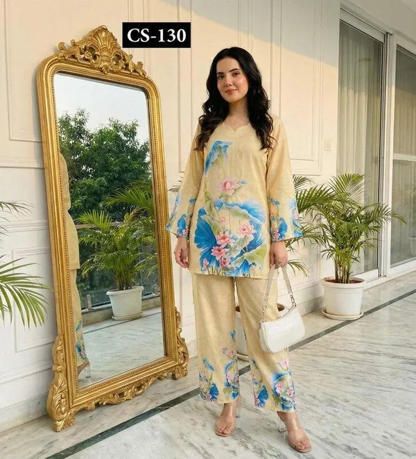 Beige_Floral_Premium_Rayon_Co-Ord_Set_For_Women