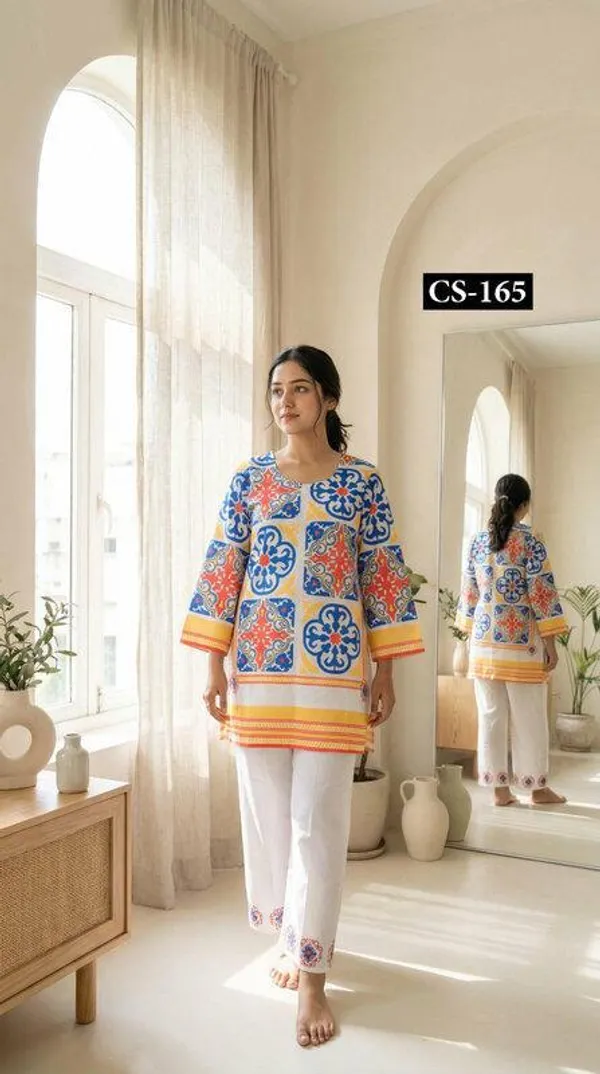 Blue_And_Orange_Premium_Imported_Rayon_Co-Ord_Set_For_Women