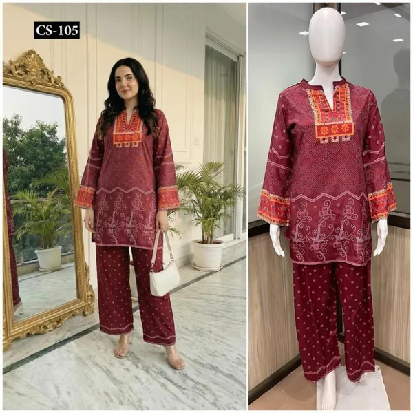Maroon_Premium_Imported_Rayon_Co-Ord_Set_For_Women