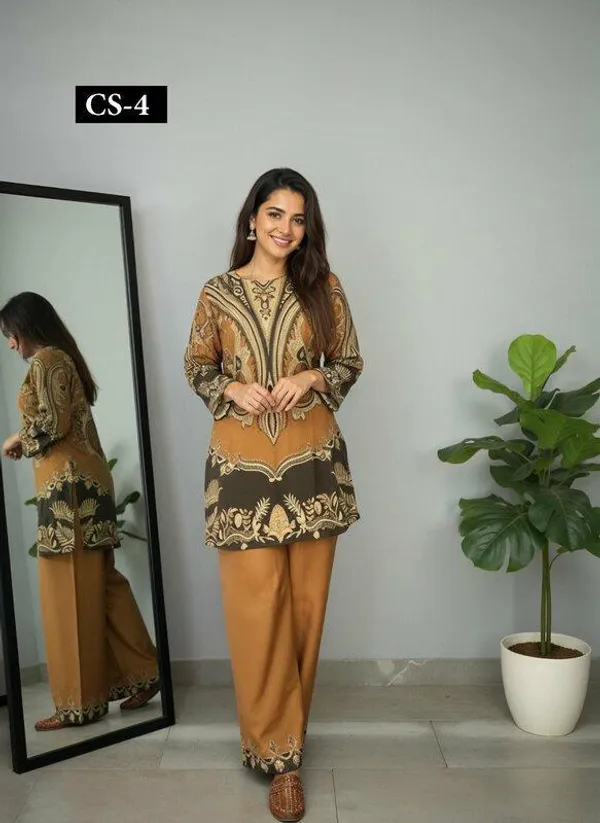 Brown_And_Gold_Premium_Imported_Rayon_Co-Ord_Set_For_Women