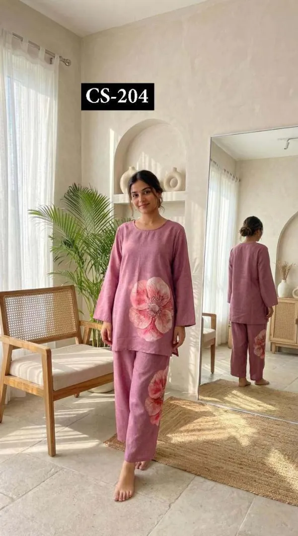 Pink_Premium_Imported_Rayon_Co-Ord_Set_For_Women