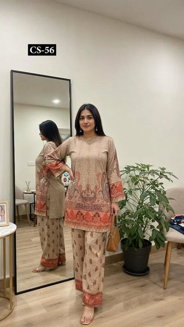 Beige_With_Rust_Orange_Premium_Imported_Rayon_Co-Ord_Set_For_Women