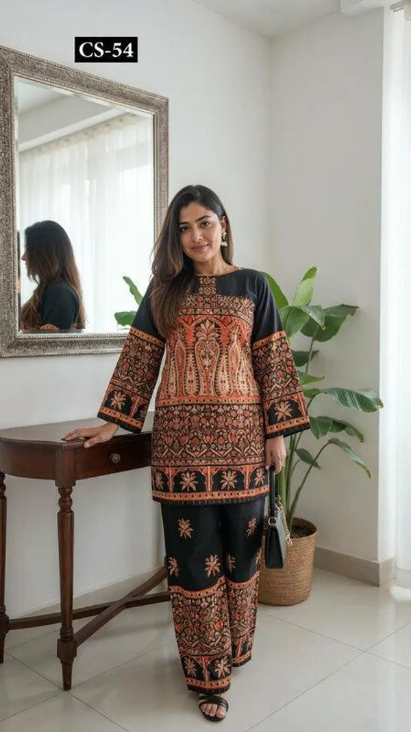Black_And_Peach_Premium_Imported_Rayon_Co-Ord_Set_For_Women