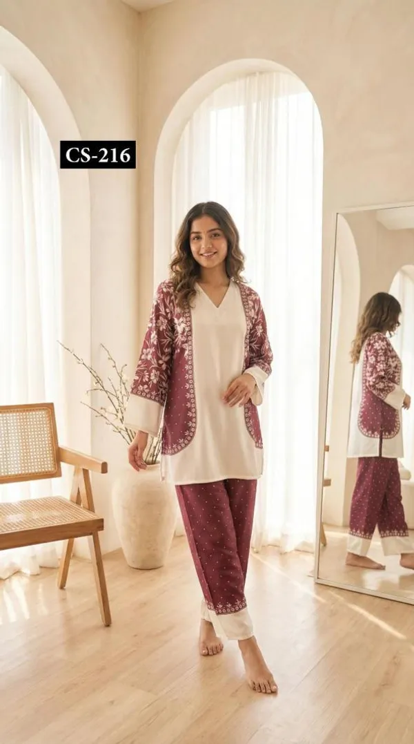 Off-White_And_Maroon_Premium_Imported_Rayon_Co-Ord_Set_For_Women