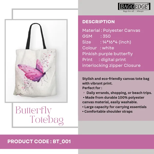 White_Watercolor_Butterfly_Canvas_Tote_Bag_With_Black_Handles
