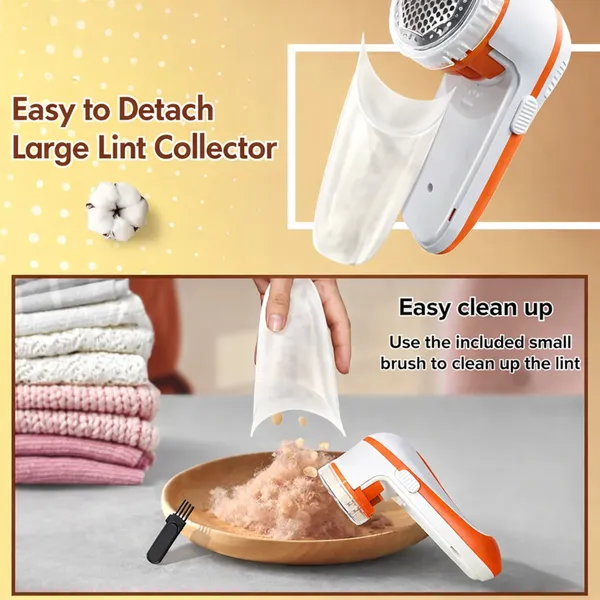 White_And_Orange_Plastic_Lint_Remover