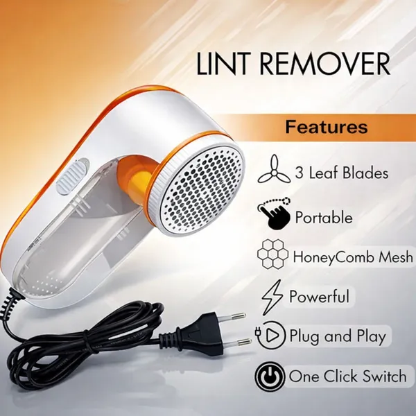 White_And_Orange_Plastic_Lint_Remover