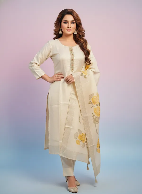 Beige_Satin_Salwar_Suit_For_Women