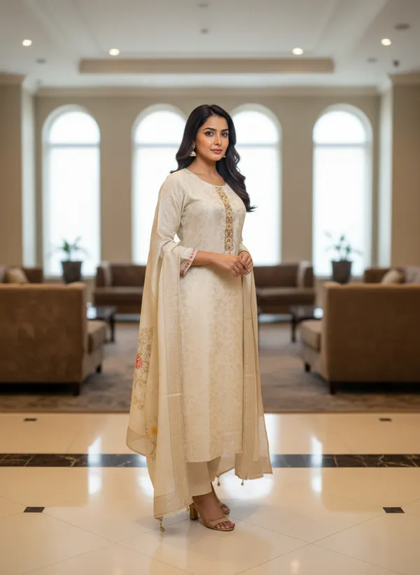 Beige_Satin_Salwar_Suit_For_Women