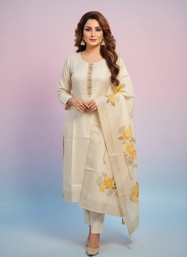 Beige_Satin_Salwar_Suit_For_Women