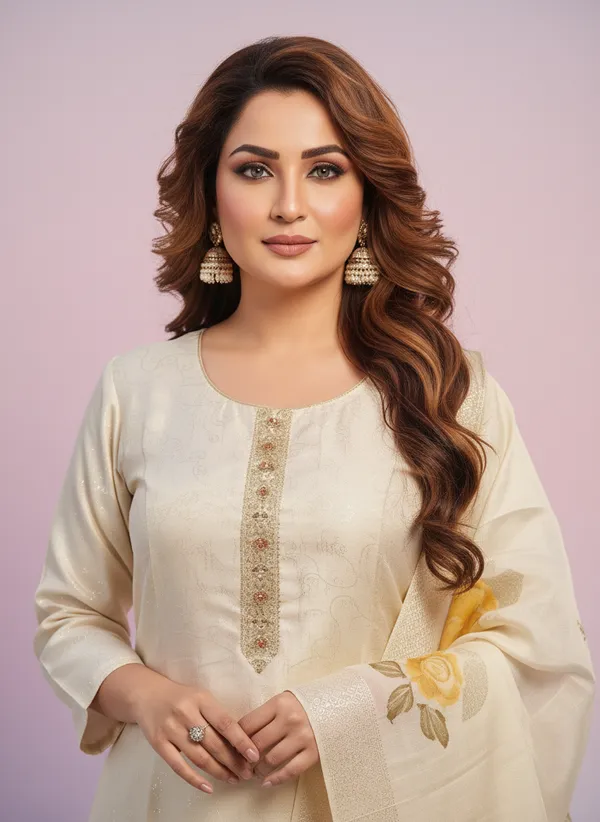 Beige_Satin_Salwar_Suit_For_Women
