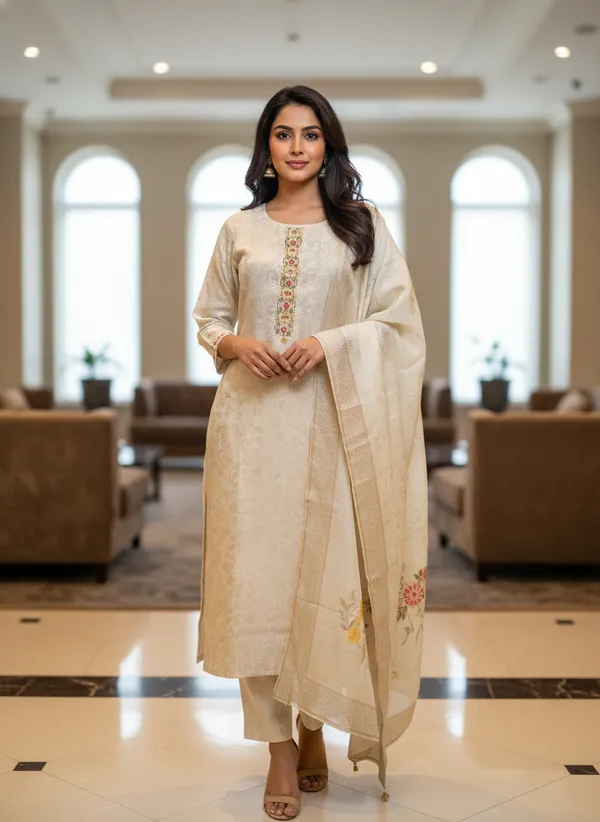 Beige_Satin_Salwar_Suit_For_Women