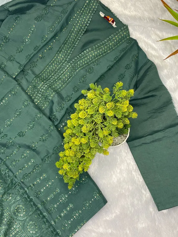 Dark_Green_Embroidered_Straight_Suit
