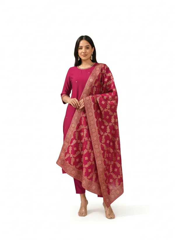 Pink_Vatican_Fabric_Kurta_Set_For_Women