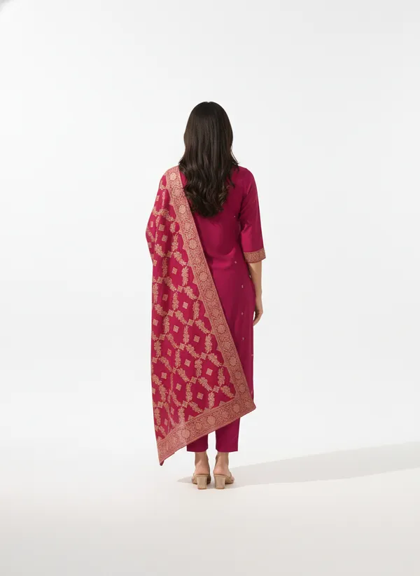 Pink_Vatican_Fabric_Kurta_Set_For_Women