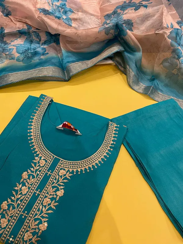 Dark_Teal_Embroidered_pure_cotton_Straight_Suit