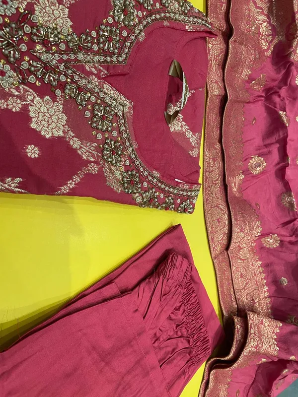 Dark_pink_Embroidered_Straight_Suit